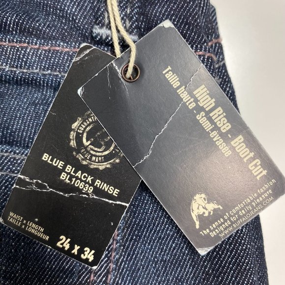 Buffalo Womens Jeans Mega X High Rise Bootcut Blue Black Rinse Sz 24x33 - Picture 4 of 15